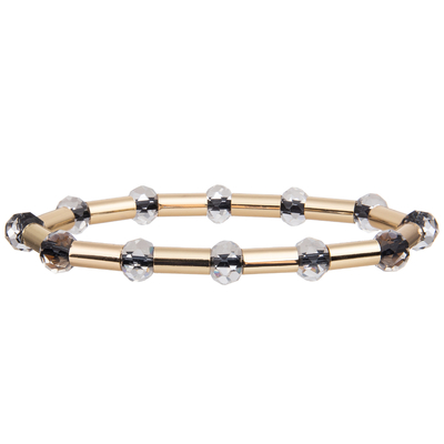 O tubo brilhante de bronze do ouro novo do estilo 2023 com multi cor enfrentou Crystal Stretchy Handmade Beads Bracelets