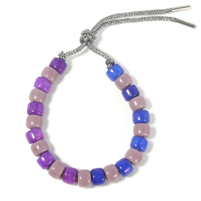 Lucky Color Forte Beads Bracelet no azul roxo e Gray As Birthday Gift