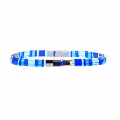 Bracelete azul do grânulo de Tila, braceletes boêmios da amizade com grânulos