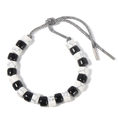 Bracelete branco unisex fresco preto e branco tradicional dos grânulos do forte de turquesa