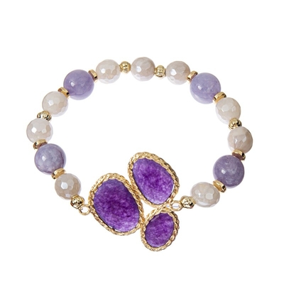 Bracelete Handcrafted do encanto da ametista, bracelete cura de medida ajustável da energia