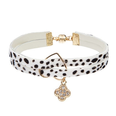 O micro pavimenta o bracelete do couro do encanto da CZ