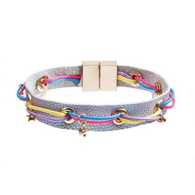 Cor de couro de Mulit do bracelete da curvatura do ímã elegante para a moça