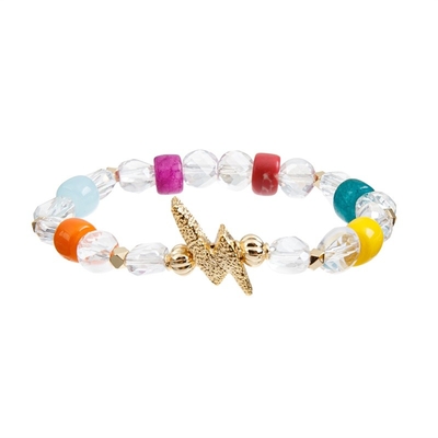 O multi elemento Crystal Bracelets elástico, mulit colore braceletes do grânulo da amizade