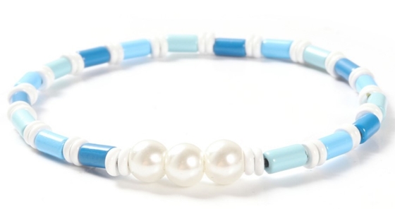 de medida ajustável strechy boêmio do estilo 18.5cm de 6mm Shell Pearl And Bead Bracelet