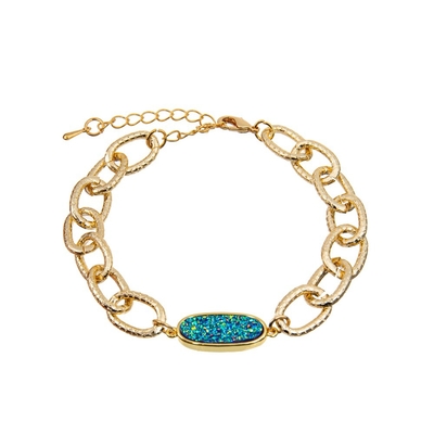 Bracelete multicolorido 15g do grânulo de Druzy da resina com a corrente da extensão de medida ajustável