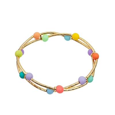 Material plástico 8mm de bronze feito a mão colorido arco-íris dos braceletes 6mm dos grânulos do OEM