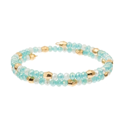 Braceletes feitos a mão dos grânulos da hortelã do verão, OEM Crystal Wrap Bracelets