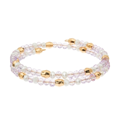 Laranja roxa cor-de-rosa de bronze de Crystal Wrap Bracelets With Gold do fio de 3 camadas