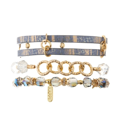 Cor diária do ouro da joia do bracelete de couro feito a mão de Boho da dupla camada