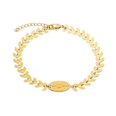 As folhas do metal encantam os braceletes de corrente da fantasia do punho lustrados para unisex