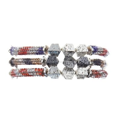 Cor metálica de prata de Lava Zircon Bar Bracelet Multi para o presente de Brithday