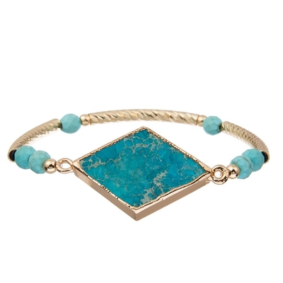 Bracelete interno Diamond Shaped natural da cura de turquesa do equilíbrio da paz