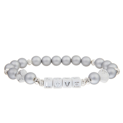 bracelete frisado do amor da pedra de prata de 8mm para a venda por atacado da joia da forma das mulheres