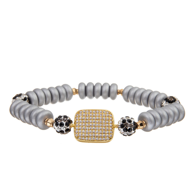 Ouro de pedra de Boho do bracelete de bronze feito a mão feito sob encomenda das pulseira do metal chapeado para mulheres