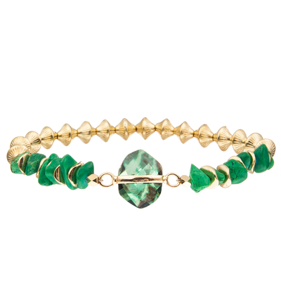 O cascalho feito a mão perla braceletes com giroscópio deu forma aos encaixes de cobre lapidou o cristal