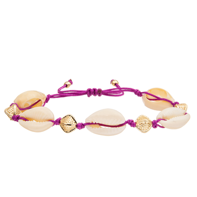Cauri trançado ajustável Shell Bracelet Set Bohemian Seashell do mar para mulheres