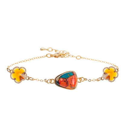 Bracelete feito a mão do elo de corrente com retângulo/Sakura/estrela/pendente do zircão