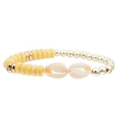 O cálculo biliar preto de vidro feito a mão de 4 cores perla os braceletes ajustados com a concha do mar 2