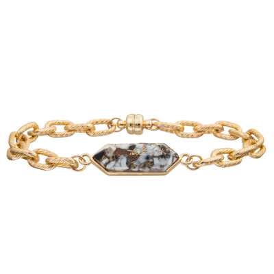 Bracelete magnético da pulseira do elo de corrente da torção da curvatura com turquesa chapeada de prata do octógono