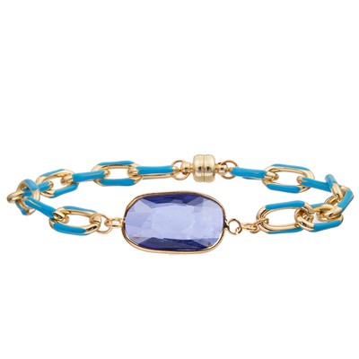Bracelete de pintura do elo de corrente do clipe do óleo da curvatura magnética com cristal lapidado