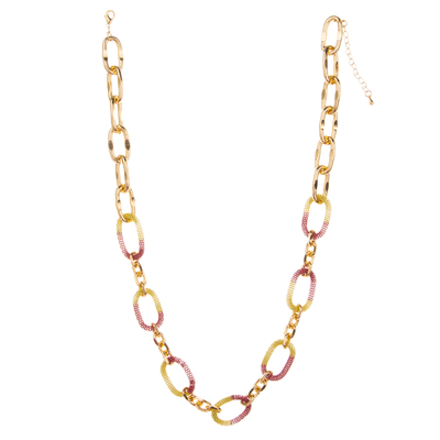 Colar folheado a ouro colorida do elo de corrente do encanto 14K da O-corrente para mulheres