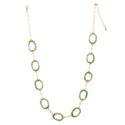 Colar folheado a ouro colorida do elo de corrente do encanto 14K da O-corrente para mulheres