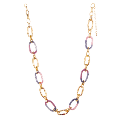Colar folheado a ouro colorida do elo de corrente do encanto 14K da O-corrente para mulheres