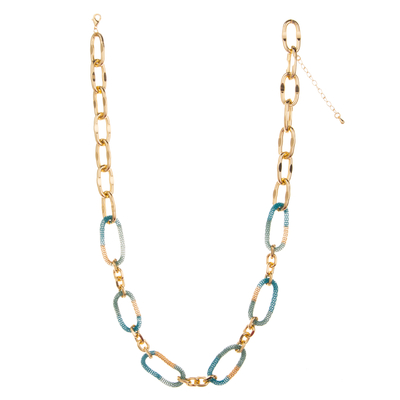 Colar folheado a ouro colorida do elo de corrente do encanto 14K da O-corrente para mulheres