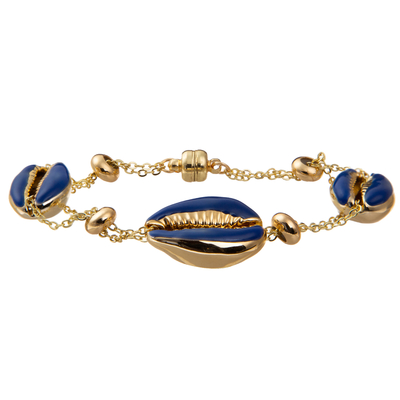 Bracelete magnético folheado a ouro colorido do elo de corrente de Shell Minimalist Personalized 14K