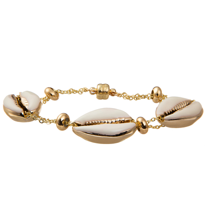 Bracelete magnético folheado a ouro colorido do elo de corrente de Shell Minimalist Personalized 14K