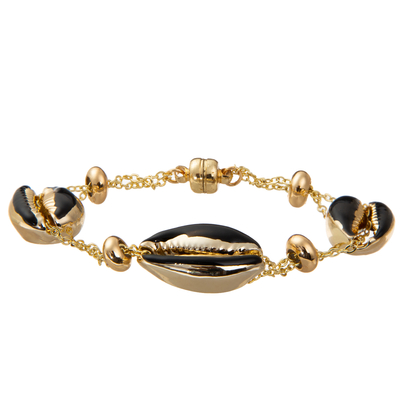 Bracelete magnético folheado a ouro colorido do elo de corrente de Shell Minimalist Personalized 14K