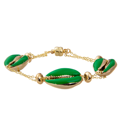 Bracelete magnético folheado a ouro colorido do elo de corrente de Shell Minimalist Personalized 14K