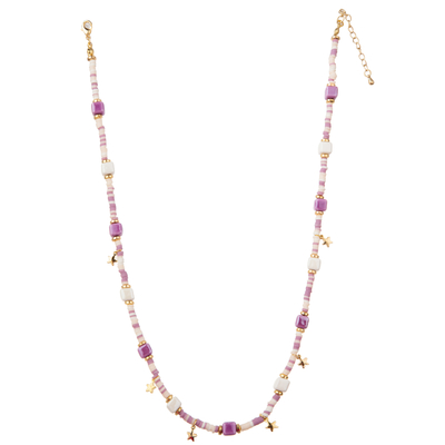 Colar folheado a ouro frisada multicolorido do elo de corrente 14K com borboleta/flor/coração/pendente de Shell/estrela