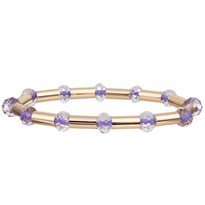 O tubo brilhante de bronze do ouro novo do estilo 2023 com multi cor enfrentou Crystal Stretchy Handmade Beads Bracelets