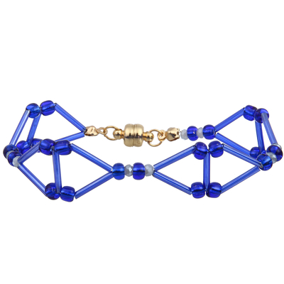 Declaração Triângulo 3D contas artesanais pulseiras (laranja/verde/azul)