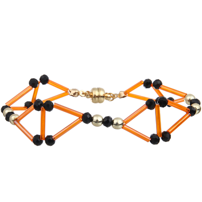Declaração Triângulo 3D contas artesanais pulseiras (laranja/verde/azul)