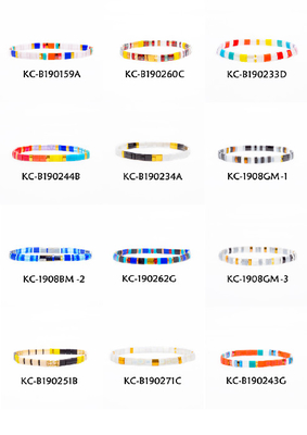 16.5-17cm bracelete do grânulo de Tila, dois cor da mistura do bracelete 12 dos grânulos de vidro das costas