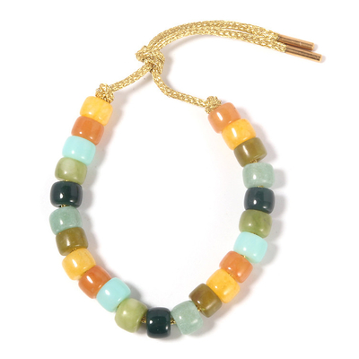Bracelete de pedra grande colorido arco-íris dos grânulos do forte do furo 8mm do fecho para o estilo de DIY na coleção do verão