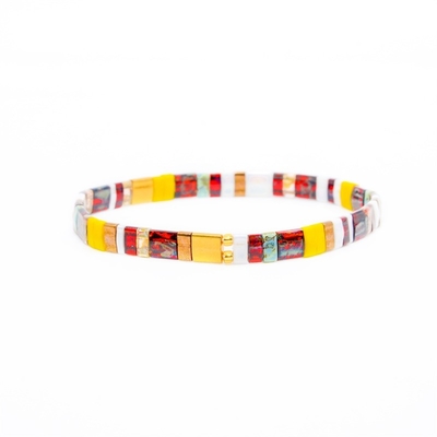 Do bracelete unisex padrão do grânulo da UE cor feito a mão Tila multi para o presente