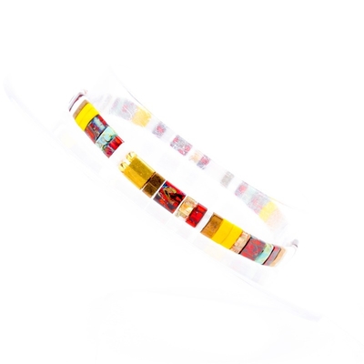 Do bracelete unisex padrão do grânulo da UE cor feito a mão Tila multi para o presente