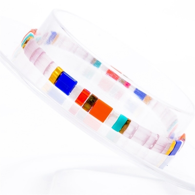 Bracelete elástico do grânulo de Tila de duas costas geométrico para o aniversário