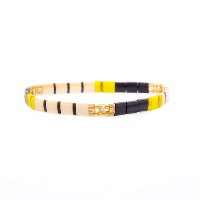 Ocasião de vidro elástico de Tila Matte Bead Bracelet For Engagement