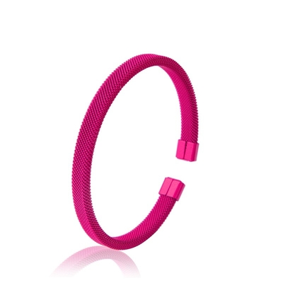 Presente de aço inoxidável cor-de-rosa quente do partido do bracelete da algema do KC para a menina