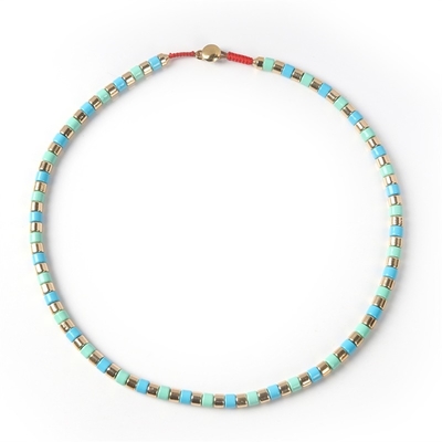 Estilo de Boho da colar dos grânulos do esmalte da telha da liga para a remoção de ervas daninhas da mulher