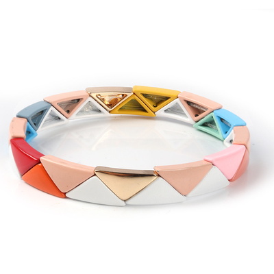 Multi bracelete do grânulo da telha da pilha 3pcs colorido para mulheres e homens
