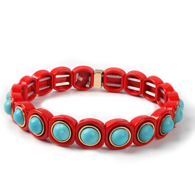 Multi bracelete do grânulo da telha da pilha 3pcs colorido para mulheres e homens