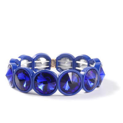 Bracelete feito a mão da telha do esmalte do estiramento, arco-íris Crystal Diamond Bead Bracelets