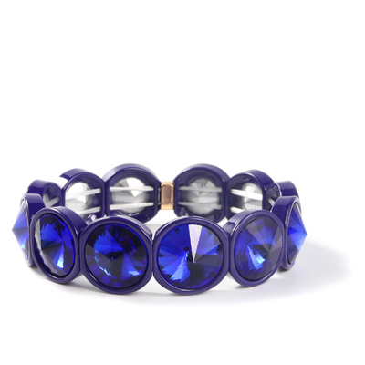 Bracelete feito a mão da telha do esmalte do estiramento, arco-íris Crystal Diamond Bead Bracelets