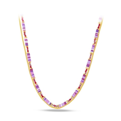 Heishi multicolorido perla a colar, colar da corrente do metal da menina da praia